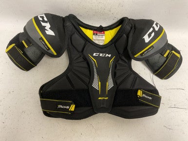 Used CCM TACKS 9040 Junior Shoulder Pads Black And Yellow SM 11855-S000190033