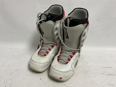 Used Burton MOTO Mens Snowboard Boots White And Red Senior 10 11855-S000190032