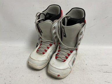 Used Burton MOTO Mens Snowboard Boots White And Red Senior 10 11855-S000190032