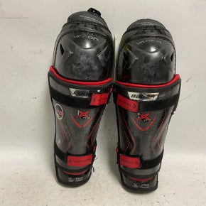 Used Bauer VAPOR 1X LITE Junior Shin Guards Black And Red 12" 11855-S000189996
