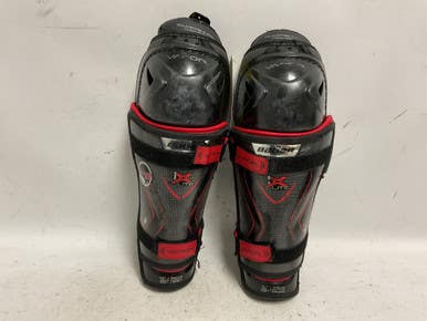 Used Bauer VAPOR 1X LITE Junior Shin Guards Black And Red 12" 11855-S000189996