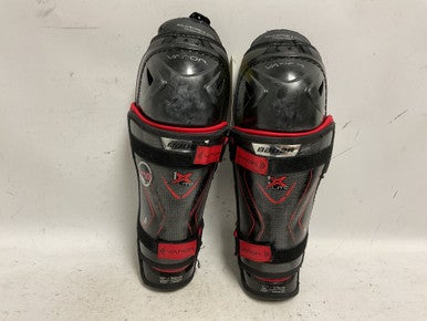 Used Bauer VAPOR 1X LITE Junior Shin Guards Black And Red 12" 11855-S000189996