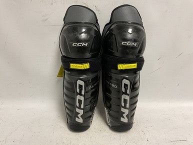 Used CCM TACKS AS580 Junior Shin Guards Black And Optic Yellow 13" 11855-S000189976