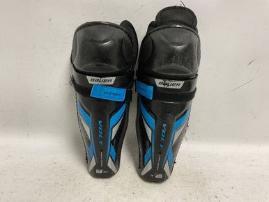 Used Bauer VAPOR VOLT Youth Shin Guards Black And Royal Blue 10" 11855-S000189972