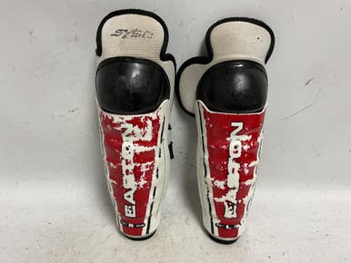 Used Easton SYNERGY SY50 Youth Shin Guards White/Black/Red 10" 11855-S000189956
