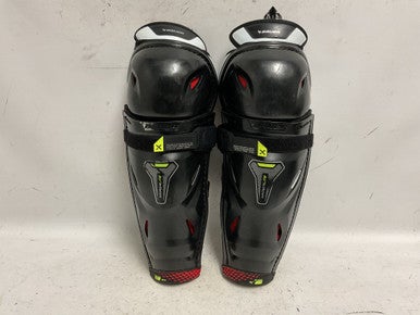 Used Bauer VAPOR HYPERLITE Intermediate Shin Guards White/Black/Red 14" 11855-S000189949