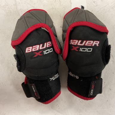 Used Bauer X100 Junior Elbow Pads Black And Red LG 11855-S000189884