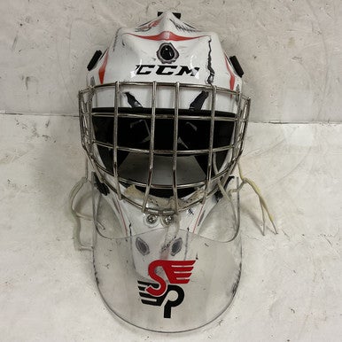 Used CCM GFL1.5 Junior Goalie Helmet/Mask White M/L 11855-S000189869