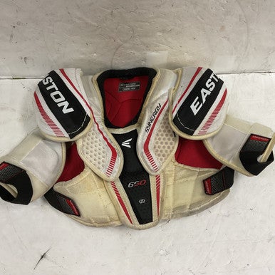 Used Easton SYNERGY 650 Junior Shoulder Pads White/Black/Red MD 11855-S000189857