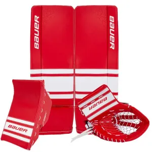 Small Bauer Goalie Leg Pads with glove and blocker (Used)
