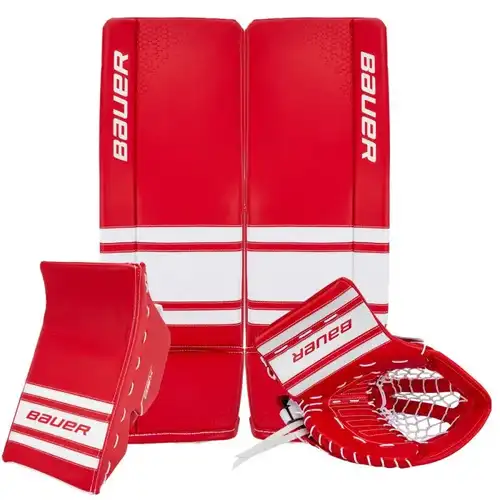 Small Bauer Goalie Leg Pads with glove and blocker (Used)