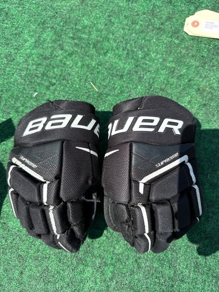 Black Youth Bauer Supreme Ultrasonic Gloves 9" (Used)