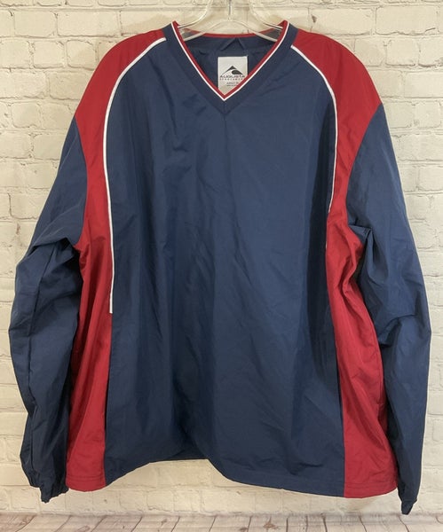 Augusta Sportswear 3745 Adult's 100% Polyester Pullover Windbreaker Navy Red XL