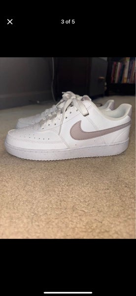 White Women's Size M 7.5 (W 8.5) Adult Nike court vision low Shoes (Used)