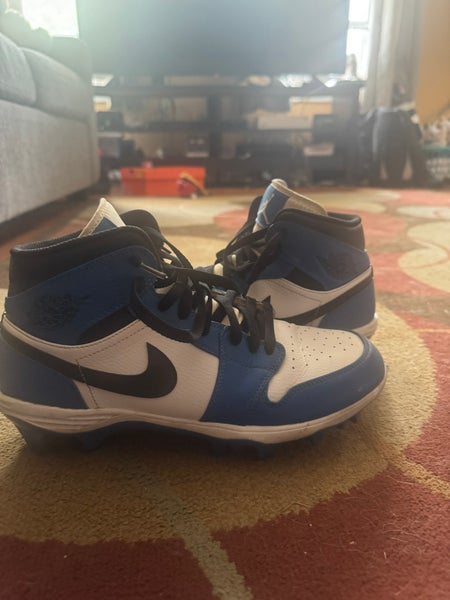 Blue Men's Size M 10.0 (W 11.0) Adult Air Jordan High Top Molded Cleats (Used)