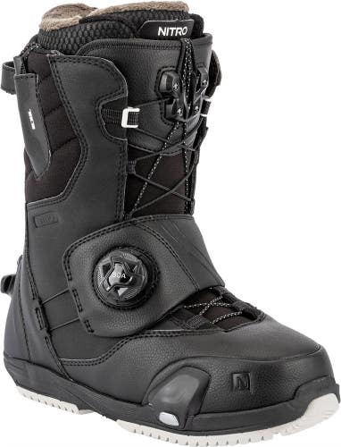 Nitro Cave TLS Step On Compatible Snowboard Boots, Women's 7.5 Black New 2026