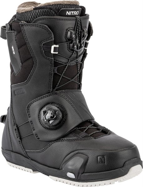 Nitro Cave TLS Step On Compatible Snowboard Boots, Women's 7.5 Black New 2026