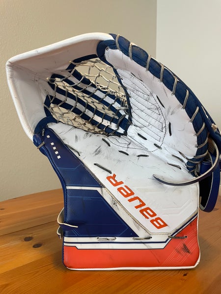 Bauer Pro Stock Mach Goalie Hockey Catch Glove Sr Regular Edmonton Oilers
