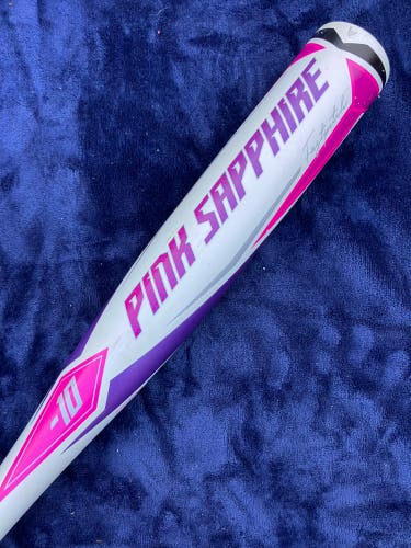 White 2022 Easton Pink Sapphire Alloy Bat (-10) Alloy 17 oz 27" (Used)