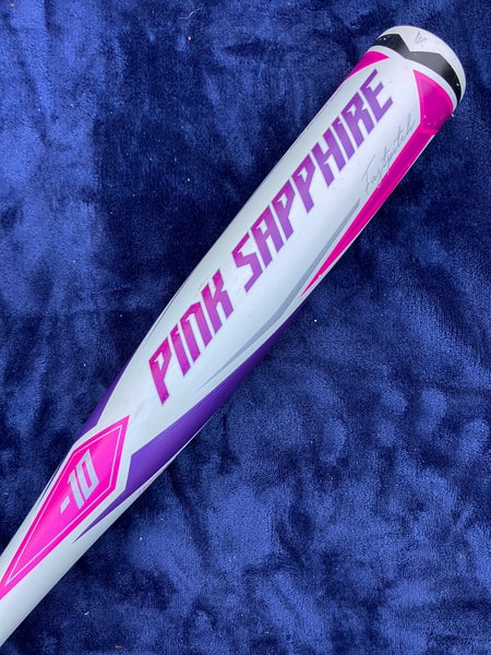White 2022 Easton Pink Sapphire Alloy Bat (-10) Alloy 17 oz 27" (Used)