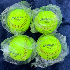 Yellow Dudley Softballs 4 Pack (New)