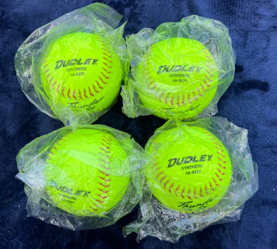 Yellow Dudley Softballs 4 Pack (New)