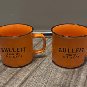 Bulleit Frontier Whiskey Ceramic Mugs Lot Of 2 Brand New