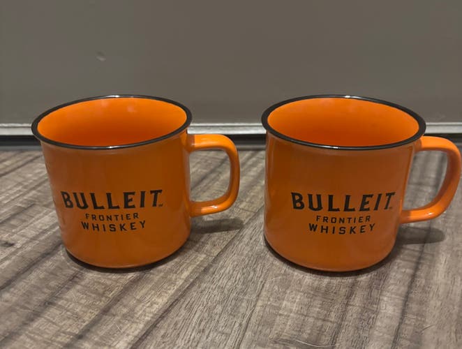 Bulleit Frontier Whiskey Ceramic Mugs Lot Of 2 Brand New