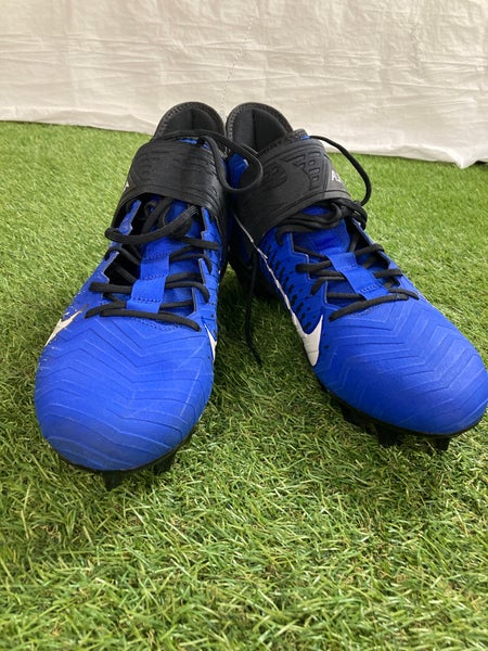 Blue Men's Size M 11.5 (W 12.5) Adult Nike Alpha Menace Pro 2 Mid Top Cleats Molded Cleats (Used)