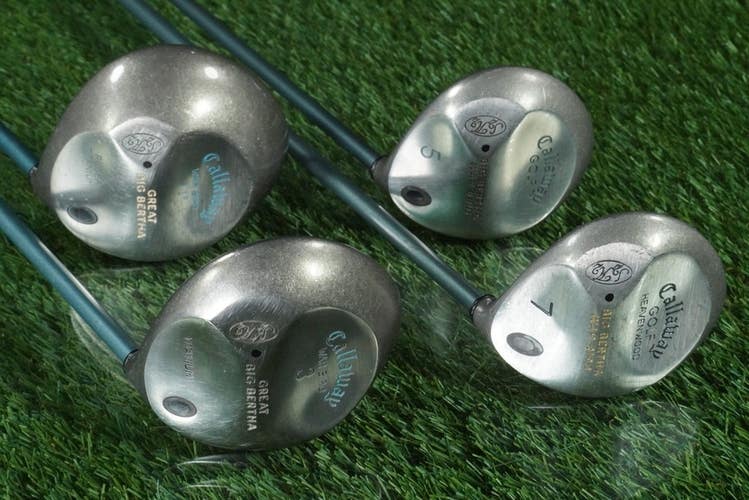 CALLAWAY GREAT BIG BERTHA WOODS SET WAR BIRD DRIVER,3,5,7 WOMEN'S LADIES GEMS RH