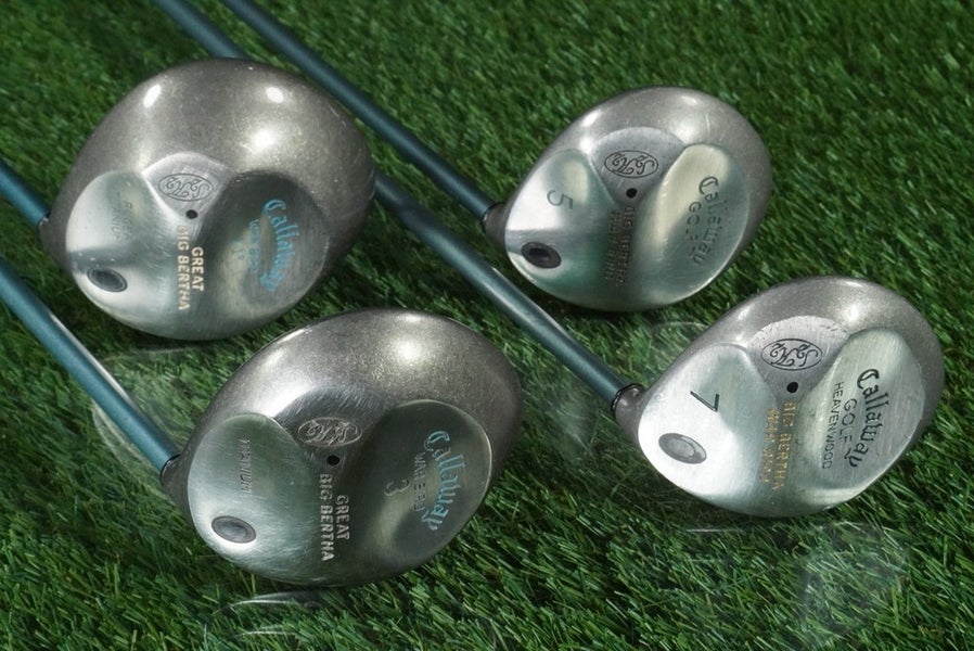 CALLAWAY GREAT BIG BERTHA WOODS SET WAR BIRD DRIVER,3,5,7 WOMEN'S LADIES GEMS RH