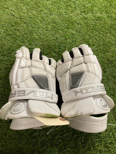 White Maverik M5 Lacrosse Gloves 13" (Used)