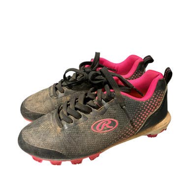 Used Rawlings BB CLEAT BB/SB Cleats Black And Pink Junior 01 11834-S000039617