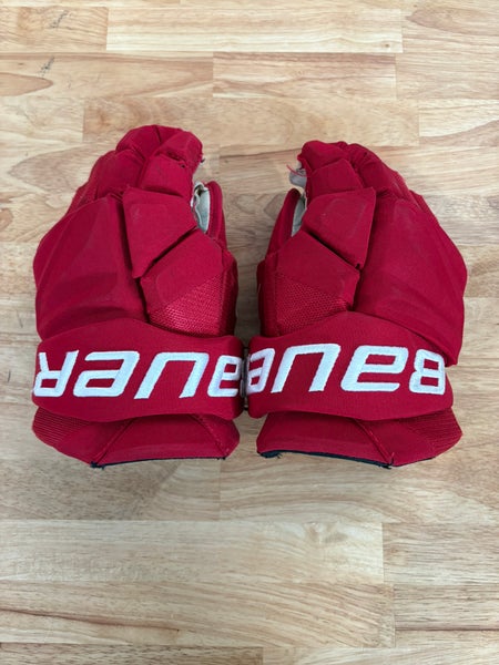 Detroit Red Wings Motte Game Worn Bauer Vapor Hyperlite Gloves 13" Pro Stock (Used)