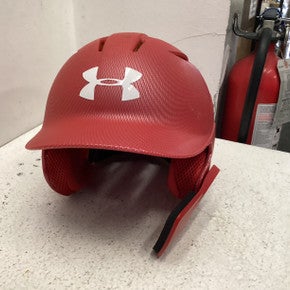 Used Under Armour HELMET Batting Helmet No Mask Red MD 11443-S000197313