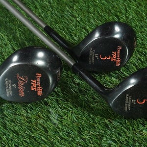 VINTAGE POWERBILT TPS WOODS SET TOURNAMENT PLAYERS DRIVER,3,5 WOODS 3.5 REGULAR
