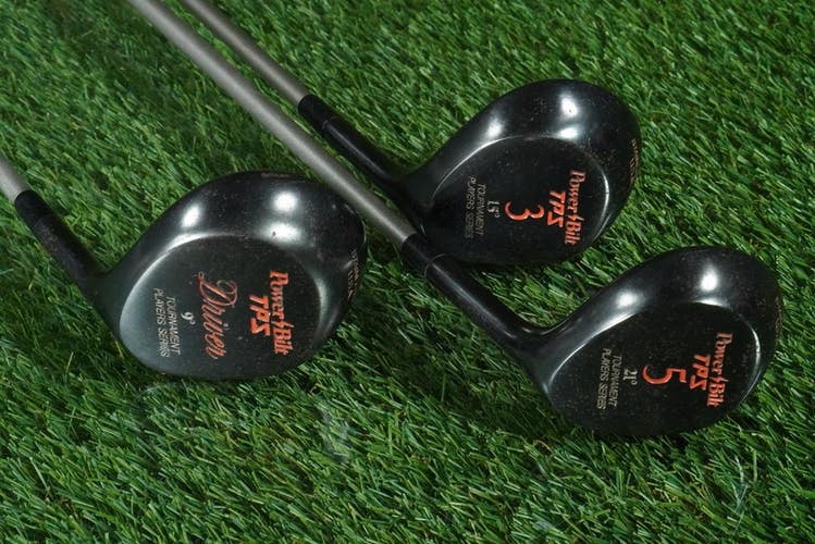 VINTAGE POWERBILT TPS WOODS SET TOURNAMENT PLAYERS DRIVER,3,5 WOODS 3.5 REGULAR