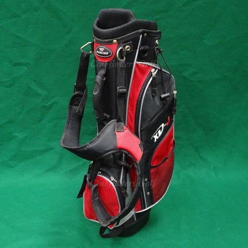 Precise XD-J 28" Tall Red/Black/White 4-Way Golf Stand Bag w/ Raincover