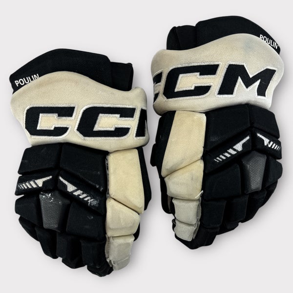 Pro Stock Used 14" CCM HGTKPP Tacks Wilkes-Barre/Scranton Pittsburgh Penguins Hockey Gloves