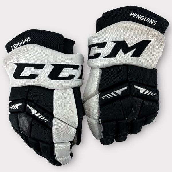 Pro Stock Used 14" CCM HGTK Tacks Wilkes-Barre/Scranton Pittsburgh Penguins Hockey Gloves