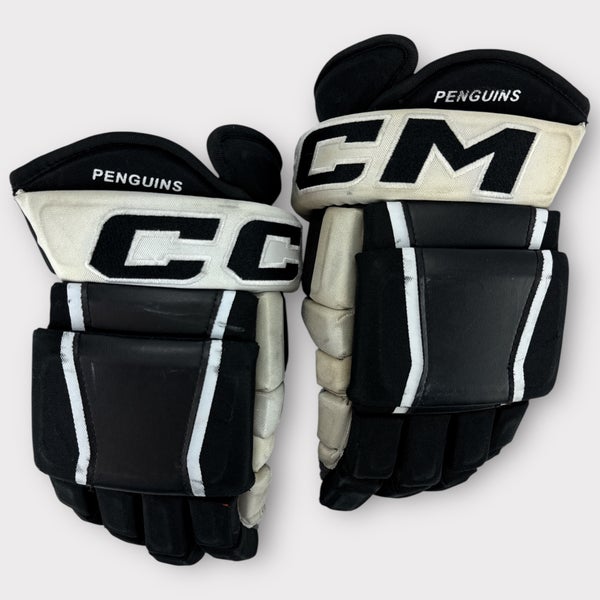 Pro Stock Used 14" CCM HG97 4-Roll Wilkes-Barre/Scranton Pittsburgh Penguins Hockey Gloves