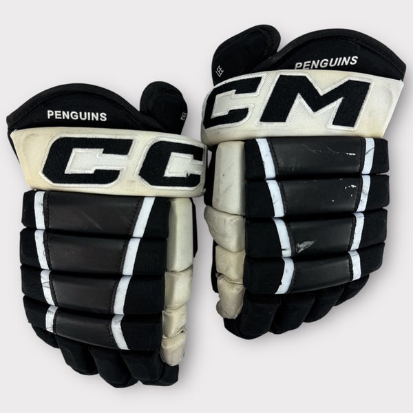 Pro Stock Used 14" CCM HG97 4-Roll Wilkes-Barre/Scranton Pittsburgh Penguins Hockey Gloves
