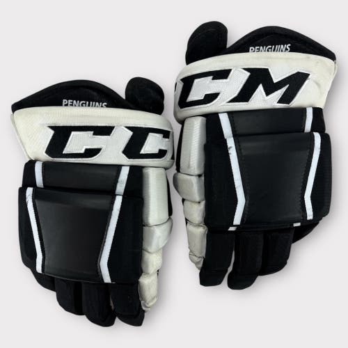 Pro Stock Used 15" CCM HG97 4-Roll Wilkes-Barre/Scranton Pittsburgh Penguins Hockey Gloves