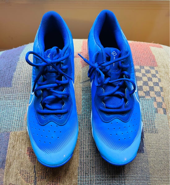 Blue Men's Size M 9.5 (W 10.5) Youth Nike Air Diamond Low Top Molded Cleats (New)