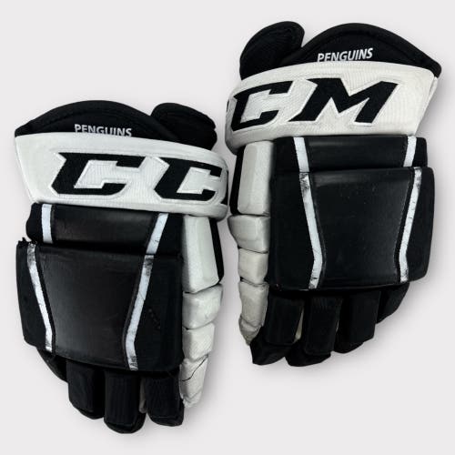 Pro Stock Used 15" CCM HG97 4-Roll Wilkes-Barre/Scranton Pittsburgh Penguins Hockey Gloves