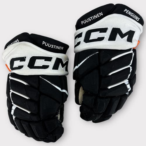 Pro Stock Used 13" CCM HGPJSPP JetSpeed Wilkes-Barre/Scranton Pittsburgh Penguins Hockey Gloves