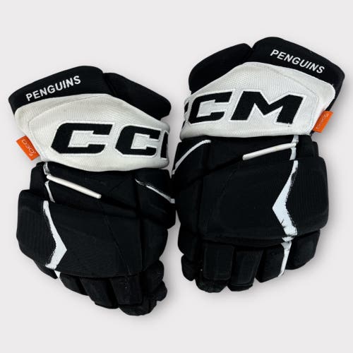 Pro Stock Used 13" CCM HGPJSPP JetSpeed Wilkes-Barre/Scranton Pittsburgh Penguins Hockey Gloves