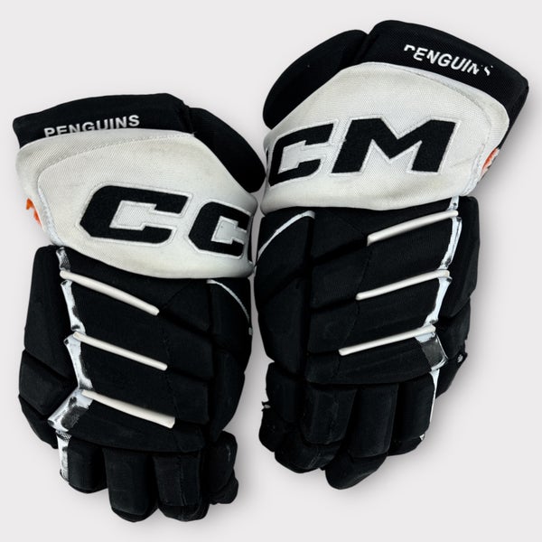 Pro Stock Used 14" CCM HGPJSPP JetSpeed Wilkes-Barre/Scranton Pittsburgh Penguins Hockey Gloves