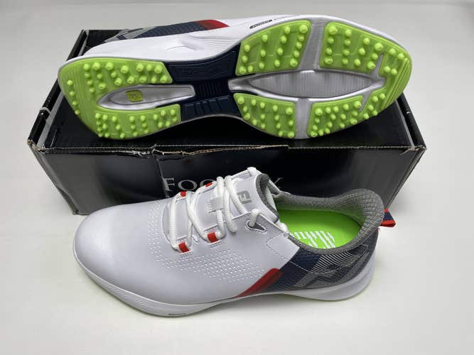 FootJoy FJ Fuel Golf Shoes White Red Navy Men's SZ 9 ( 55452 )