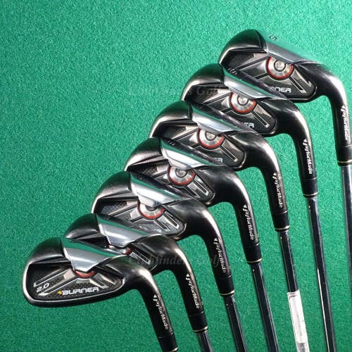 TaylorMade Burner 2.0 5-AW Iron Set Factory 85 Steel Stiff *READ*